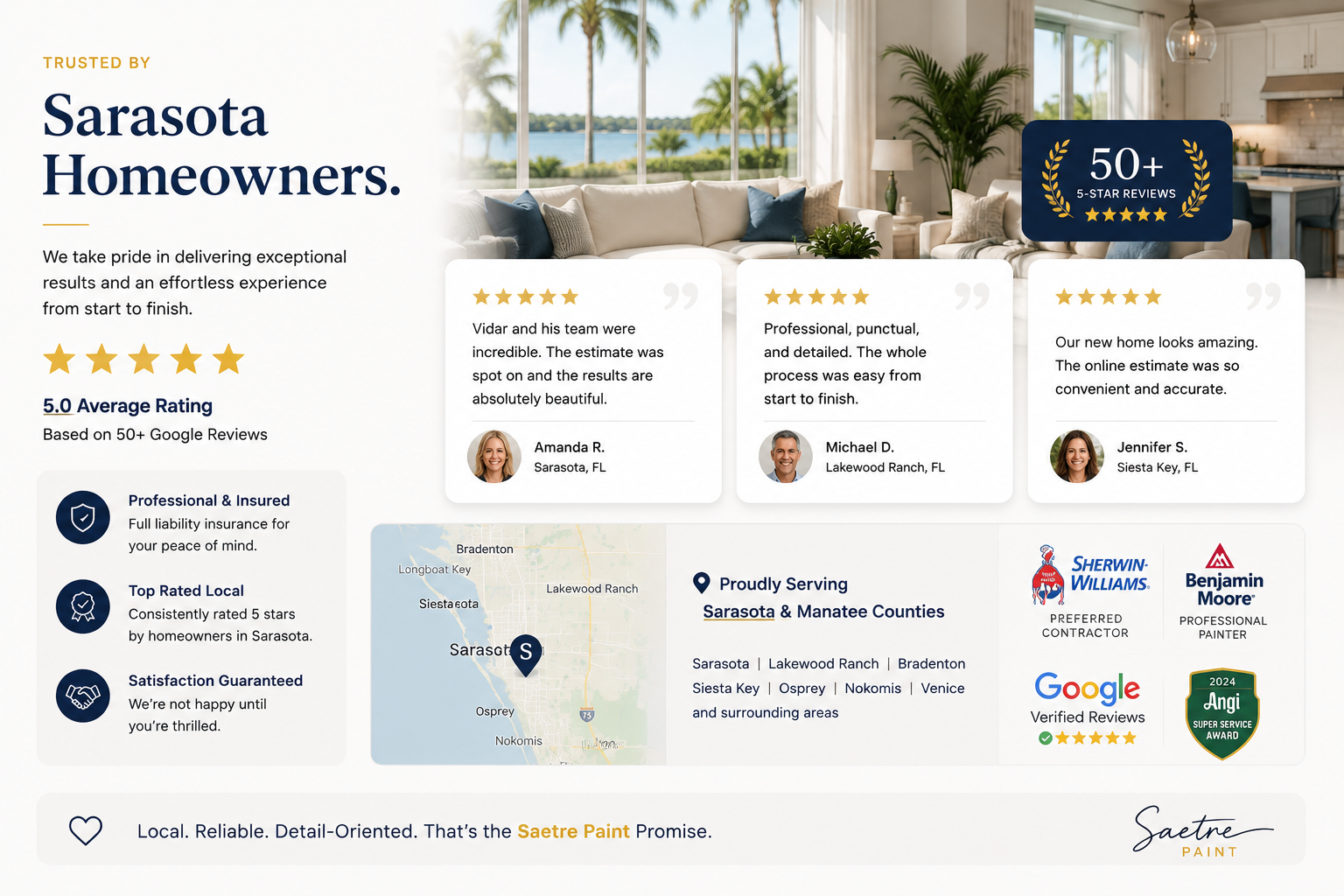 Saetre Paint serving Sarasota homeowners