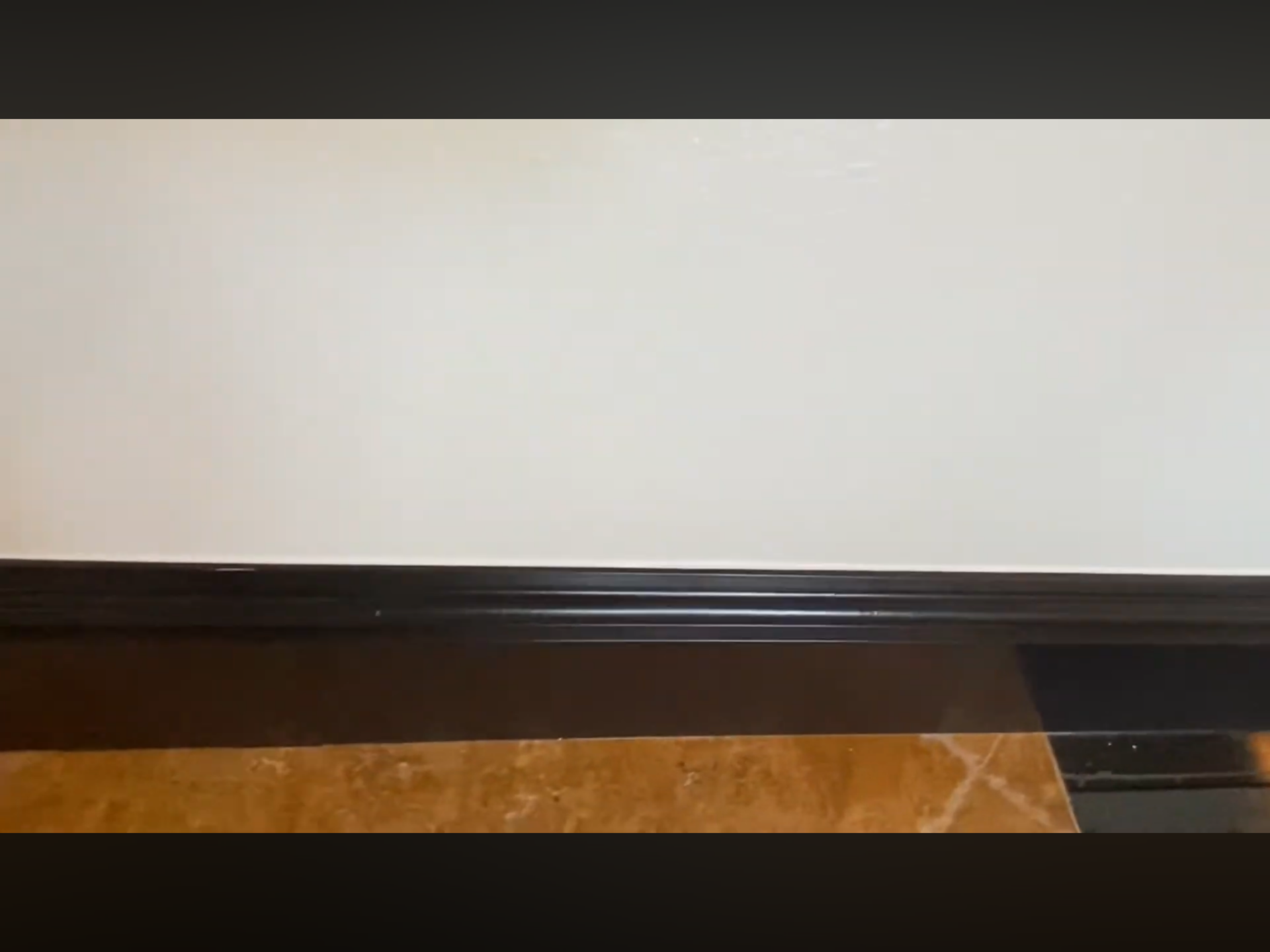 Finished black baseboards beneath Alabaster walls in a Sarasota home