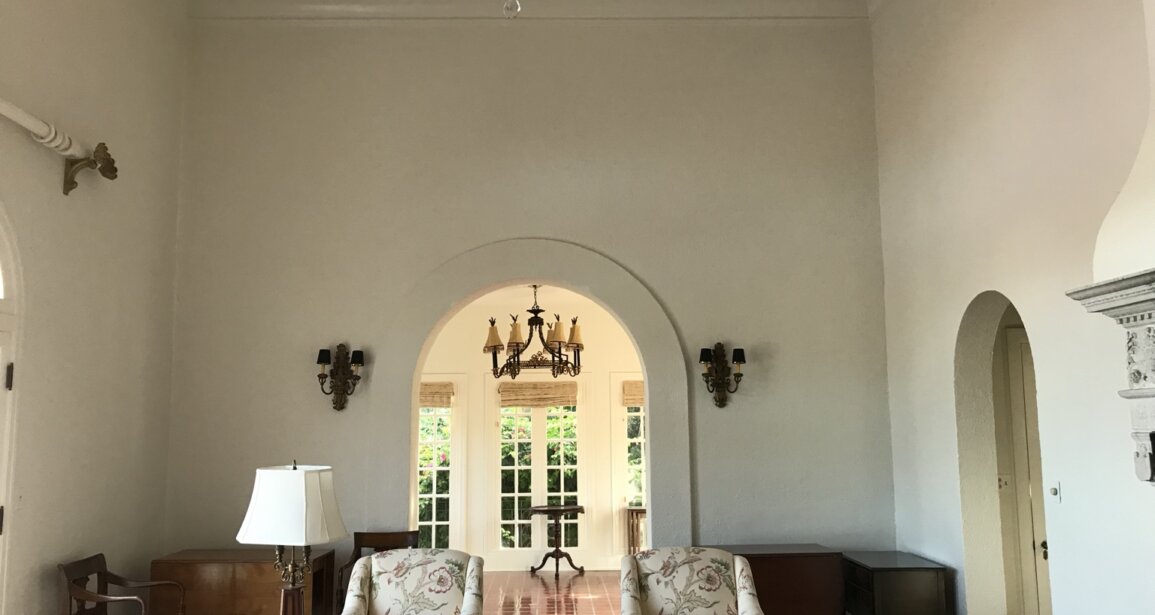 After repainting: light neutral walls and crown molding at the William J. Burns House